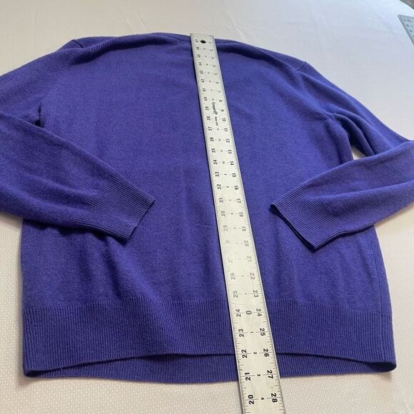 Alan Flusser Purple V Neck Cashmere Sweater Size Large - Picture 9 of 9